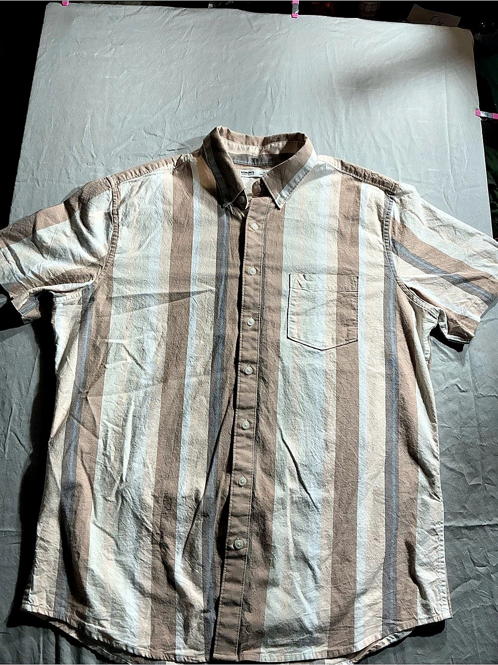 Sonoma Goods For Life Men's Striped Button Down Shirt XLT